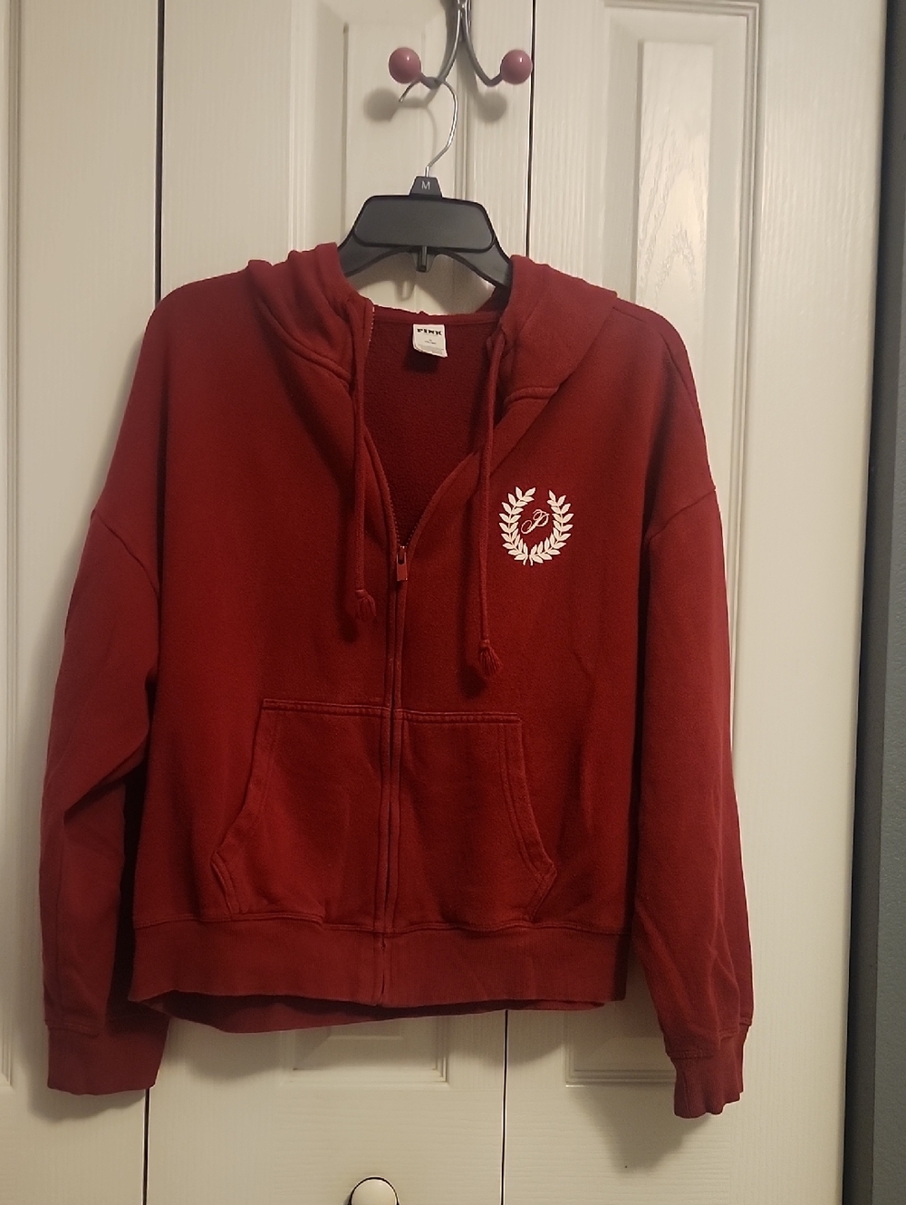 PINK Victoria's Secret Deep Red Crew Neck Sweatshirt